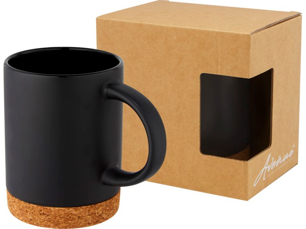 Neiva Керамическая кружка объемом 425 мл с пробковым основанием, черный-0