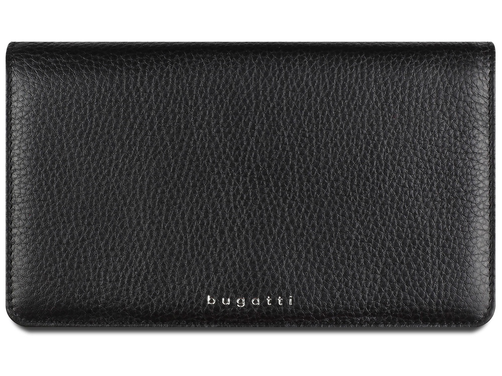 Кошелёк женский BUGATTI Lady Top, чёрный, натуральная воловья кожа, 19,5х2х11,2 см-1
