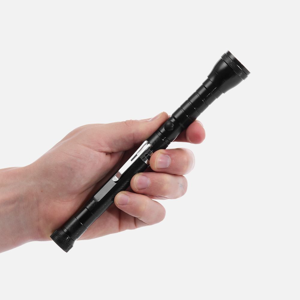 Телескопический фонарь с магнитом Flexion, ver.2, черный-5