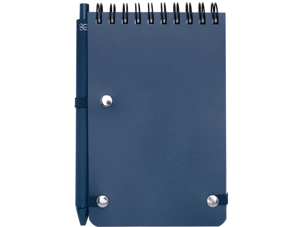 Блокнот Thalaasa формата А6 в твердой обложке из океанического пластика с шариковой ручкой - Синий-2
