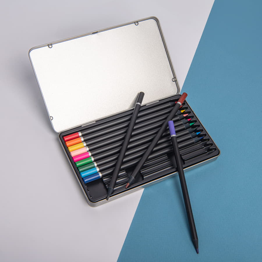 Цветные карандаши PROFESSIONAL, 12 цветов, серебристый-4