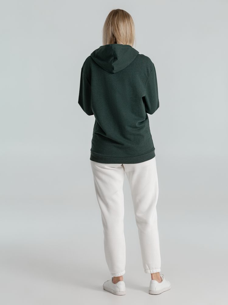 Толстовка с капюшоном унисекс Hoodie, темно-зеленый меланж-5