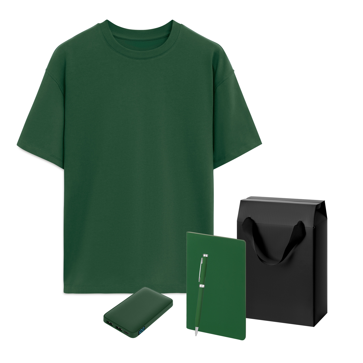 Набор с одеждой RUST (футболка, аккумулятор, блокнот, ручка), зеленый, M/L-0