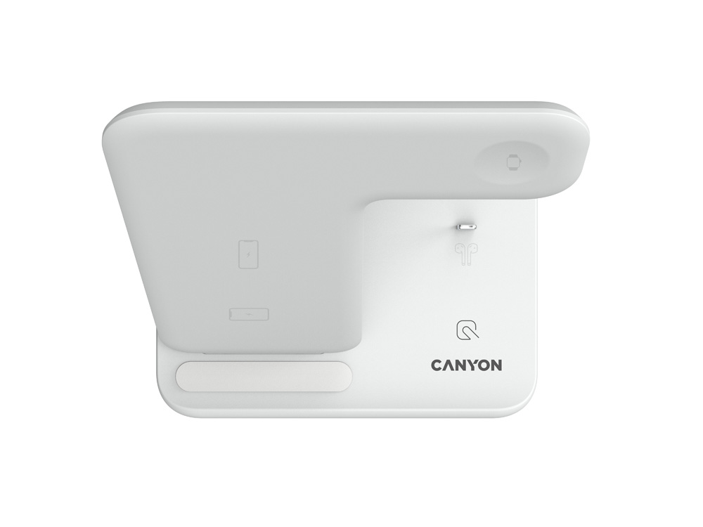 Беспроводное зарядное устройство для гаджетов 3-в-1 с технологией QI Canyon WS-302 (CNS-WCS302W), белый-2