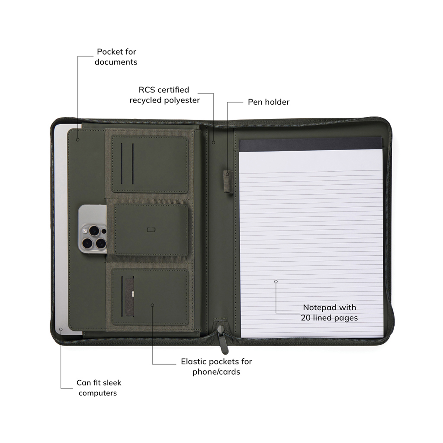 Органайзер VINGA Baltimore из переработанного PU RCS, A4-6