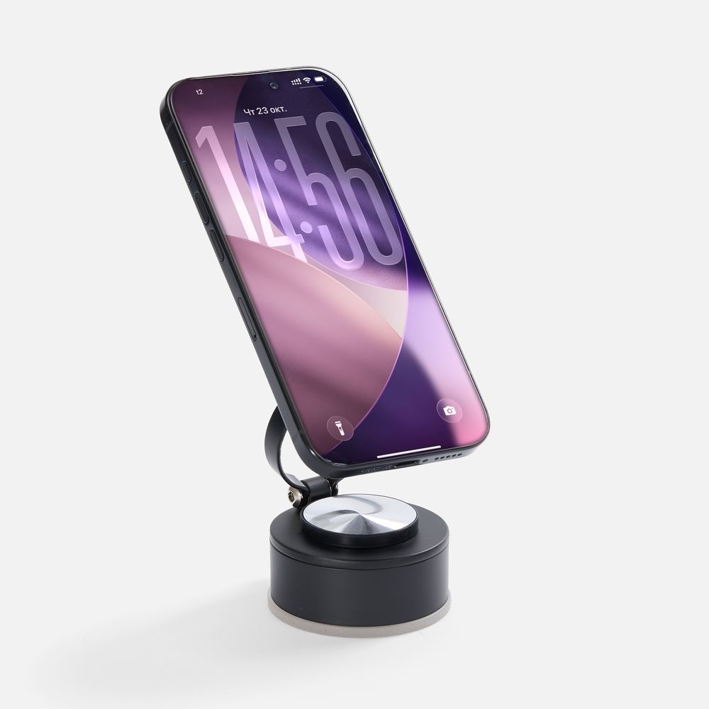 Вакуумный магнитный держатель airFix, черный с серым-3