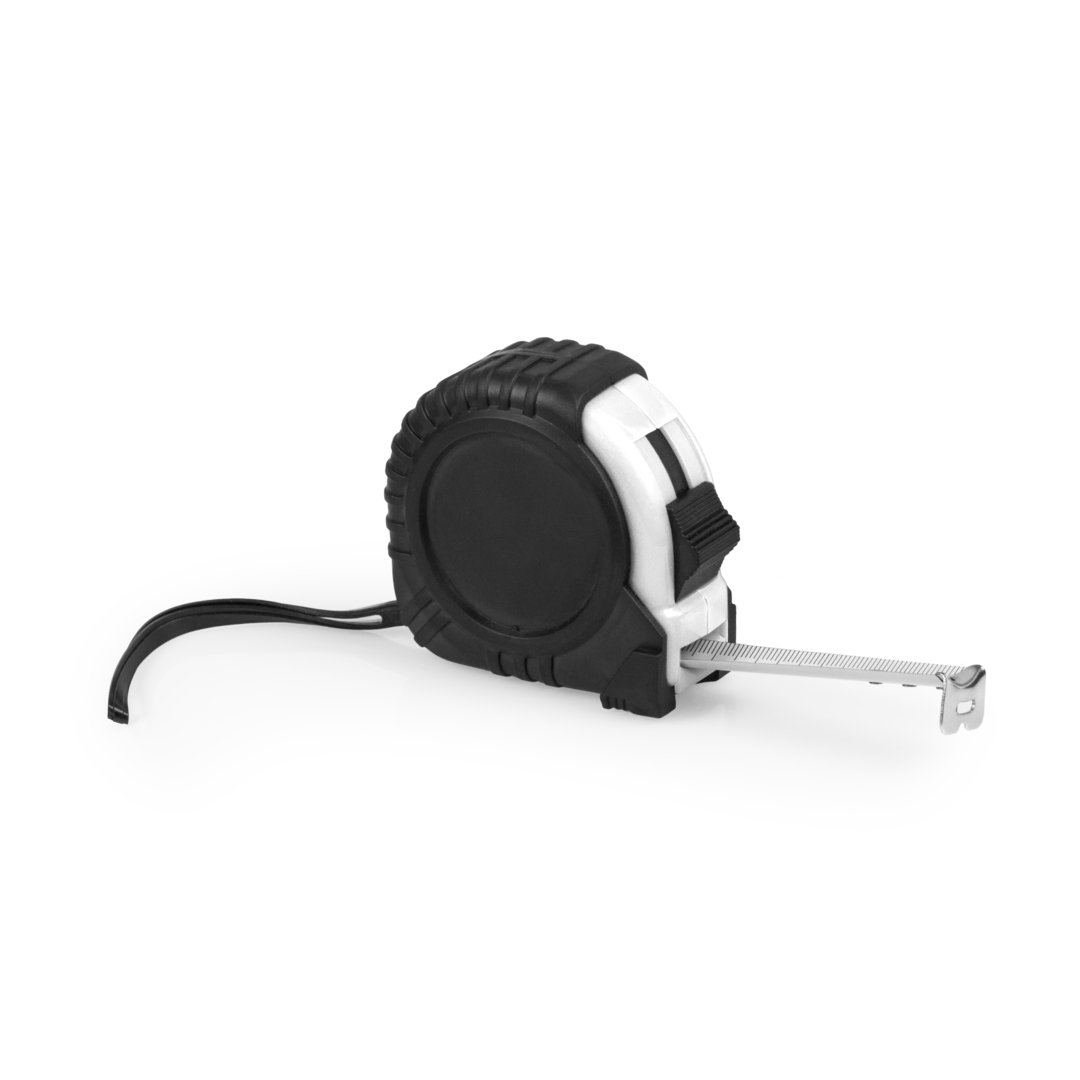 Рулетка GRADE с металлическим клипом 5 м., белый, пластик, черный, белый-0