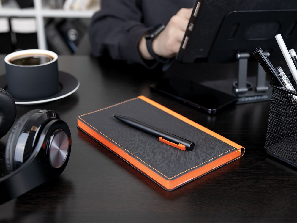 Ручка шариковая Inkolor, черная с зеленым-2