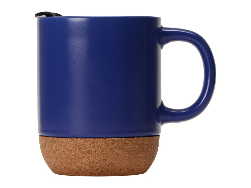 Кружка Denpasar с пробковым дном и крышкой, цветная с двух сторон, синий-4