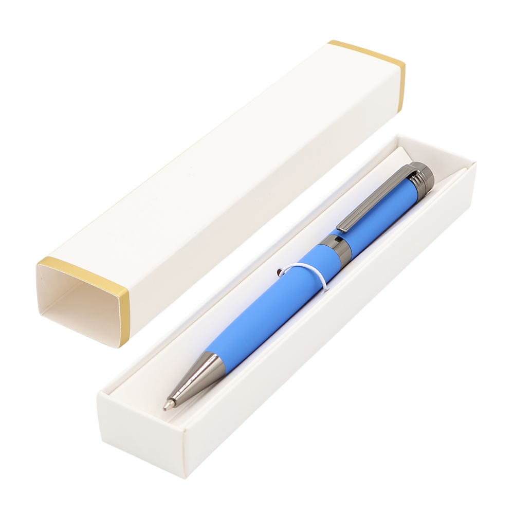 Ручка Senator в коробке Cradle белой с позолотой, Синий-0