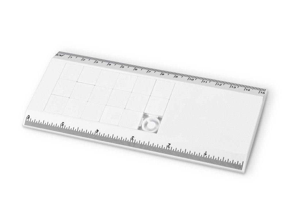 Линейка с игрой Пятнашки, белый-0