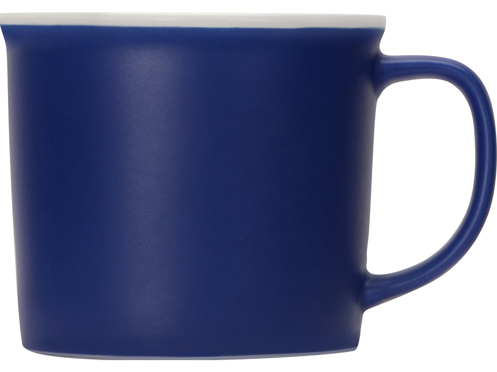 Матовая кружка Nancy 360 мл цветная снаружи, белая внутри, синий-1