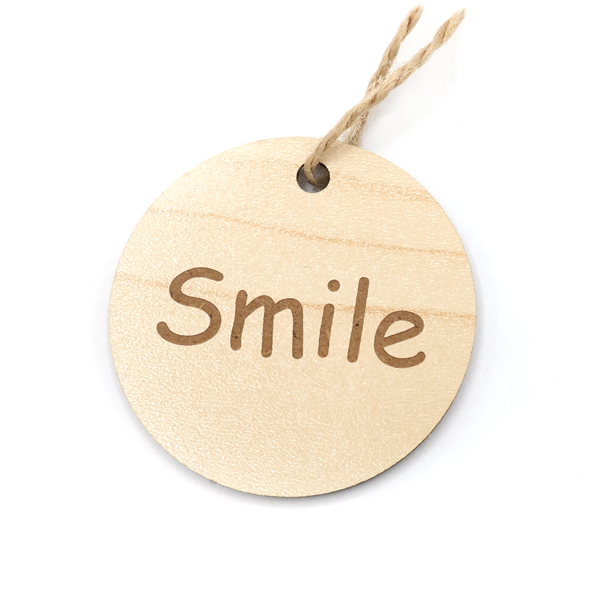 Бирка из ламинированного ХДФ на верёвке, Круглая-1