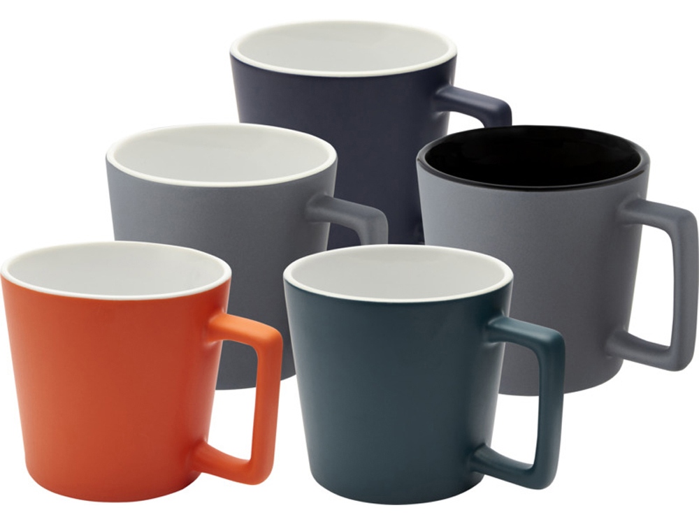 Cali Керамическая кружка объемом 370 мл с матовой отделкой - Белый / Matted Grey-8