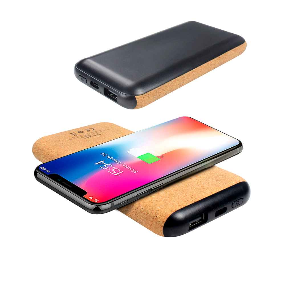 Внешний аккумулятор Suntory с беспроводной зарядкой, Черный-0