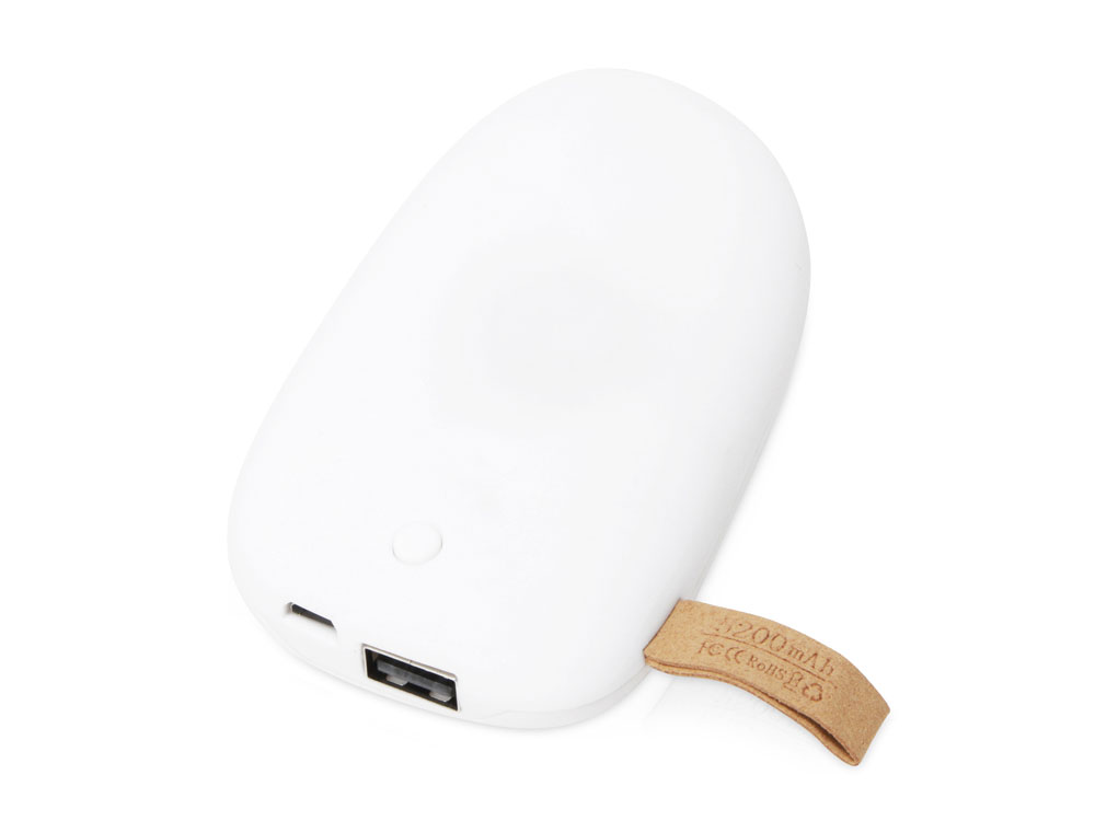 Внешний аккумулятор в форме камня Stone, 5200 mAh, белый-0