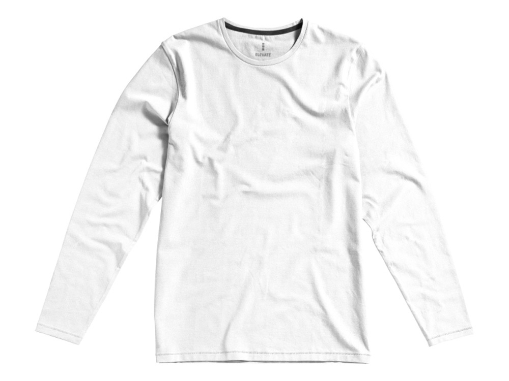 Ponoka мужская футболка из органического хлопка, длинный рукав, белый-7