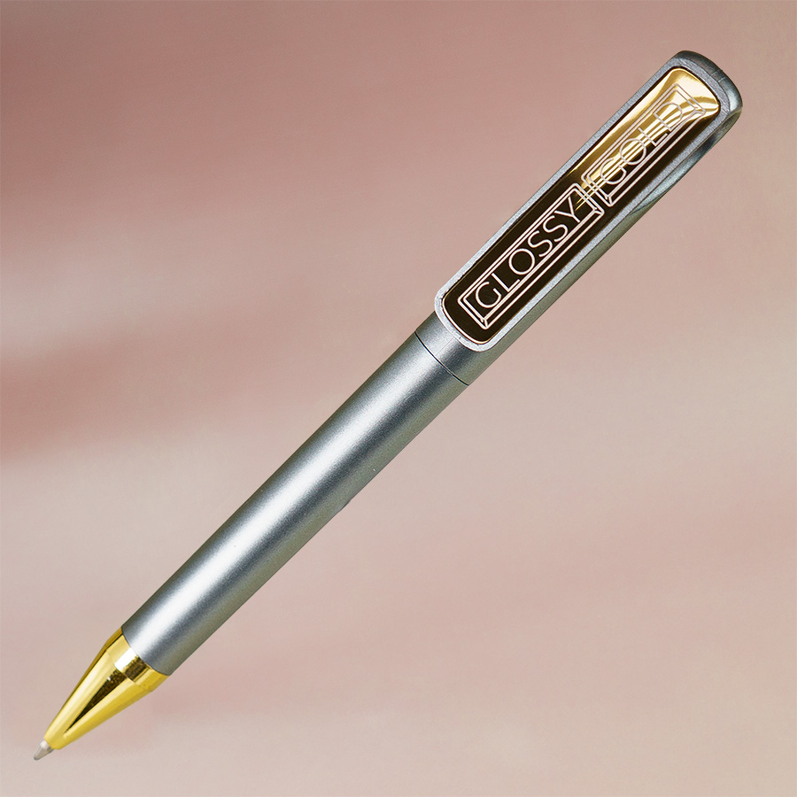 Ручка шариковая GLOSSY GOLD, серебристый, золотистый-2