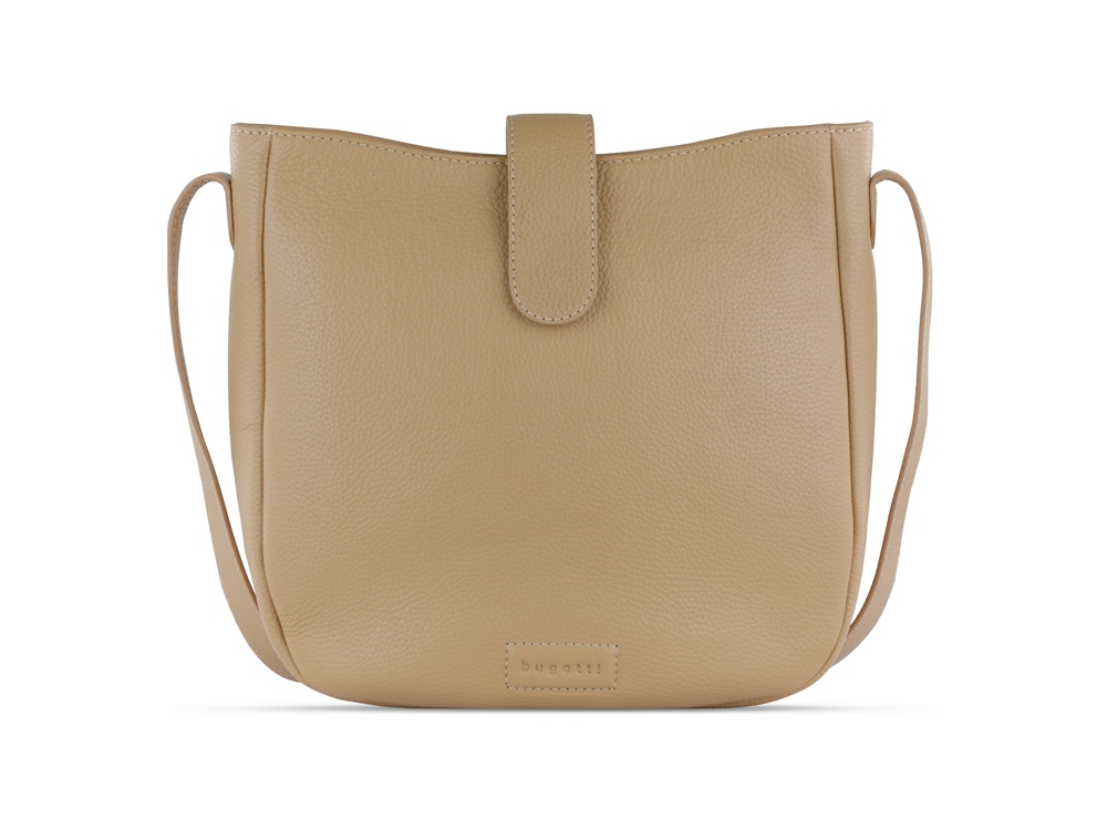 Сумка женская BUGATTI Elsa, песочного цвета, воловья кожа/полиэстер, 29х8х27 см-1