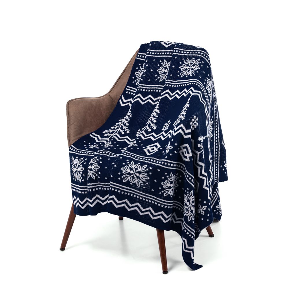 Плед Elnik, синий с молочно-белым-1