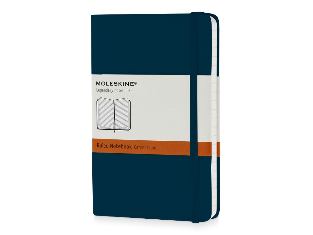 Записная книжка Moleskine Classic (в линейку) в твердой обложке, Pocket (9x14см), голубой сапфир-0