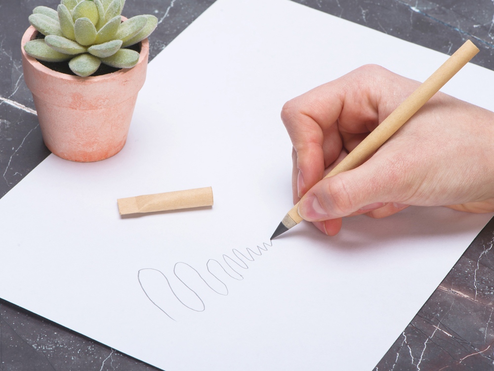 Вечный карандаш из переработанной бумаги Recycled pencil, натуральный-3