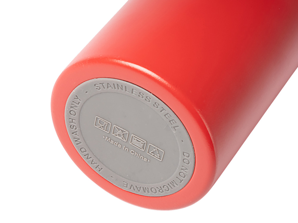 Термобутылка Хэйду с двойными стенками и корпусом из переработанной нержавеющей стали, красный-1