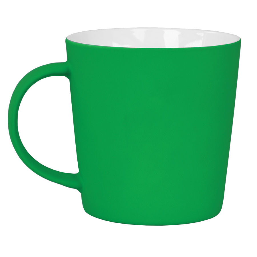 Кружка "Bali" с прорезиненным покрытием, зеленый-0