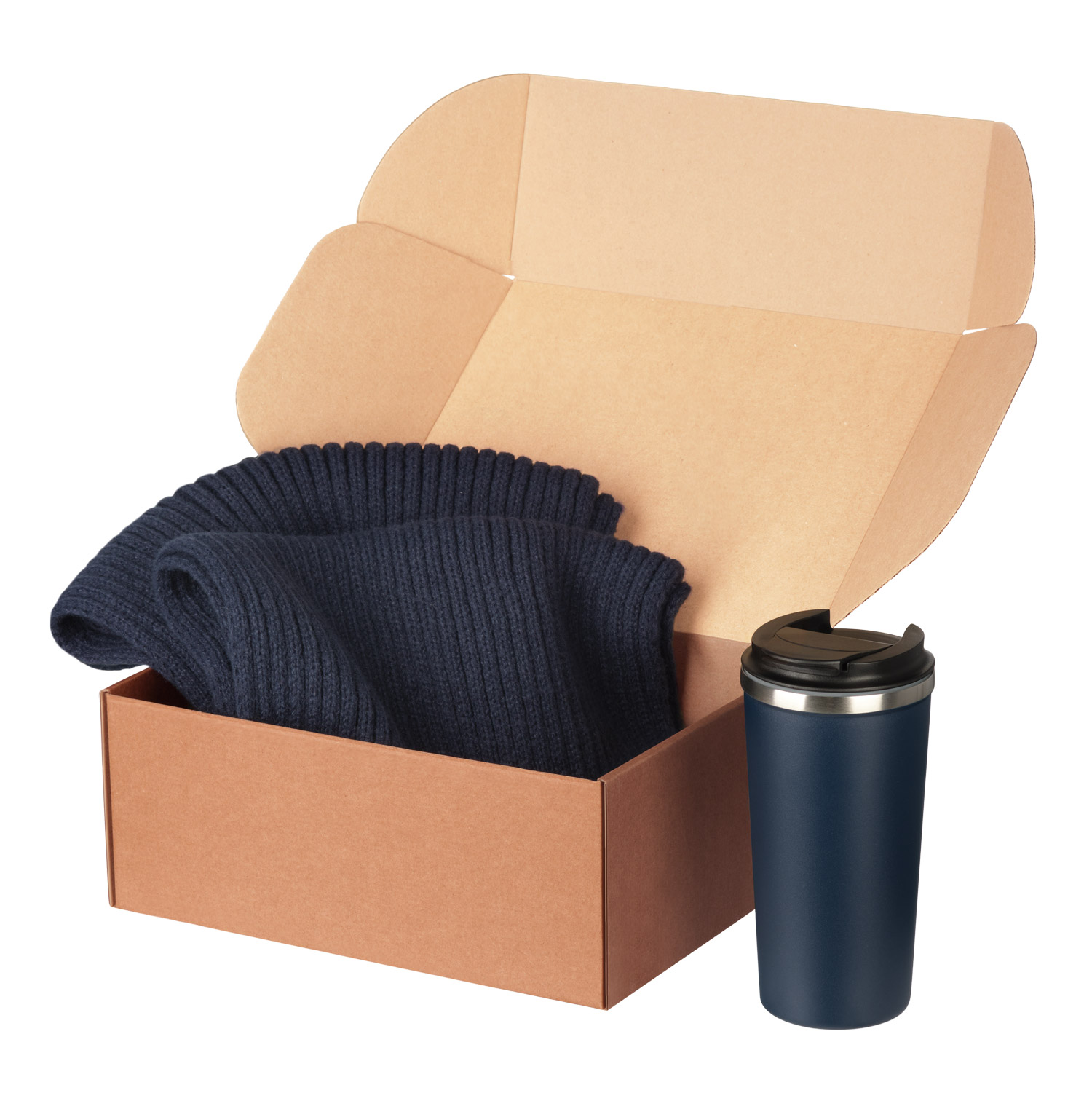 Подарочный набор Forges, синий (шарф, термокружка)-0