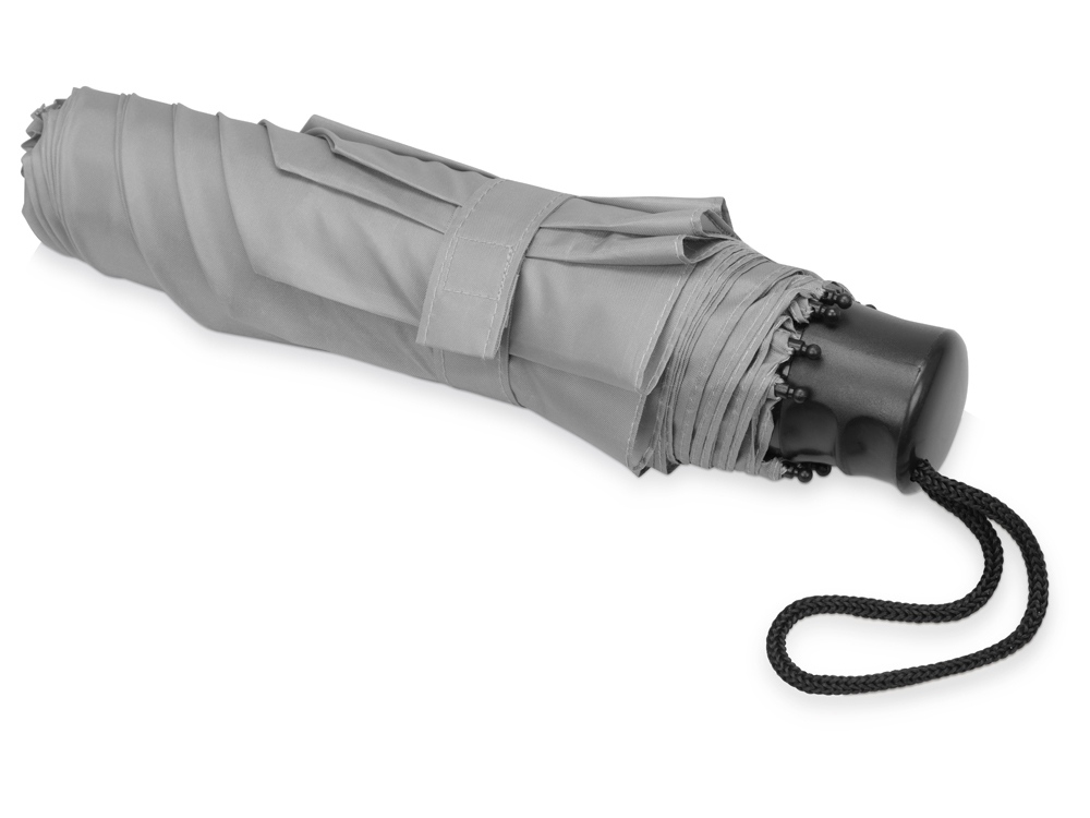 Зонт складной Columbus, механический, 3 сложения, с чехлом, серый-2