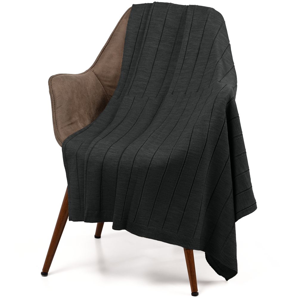 Плед Bambolay, темно-серый меланж-0