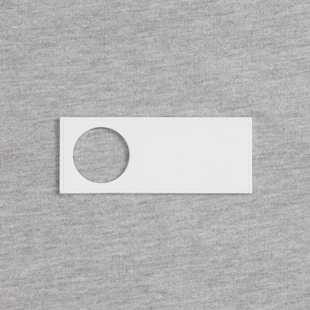 Лейбл из ПВХ с вырубкой «Круг», белый-1