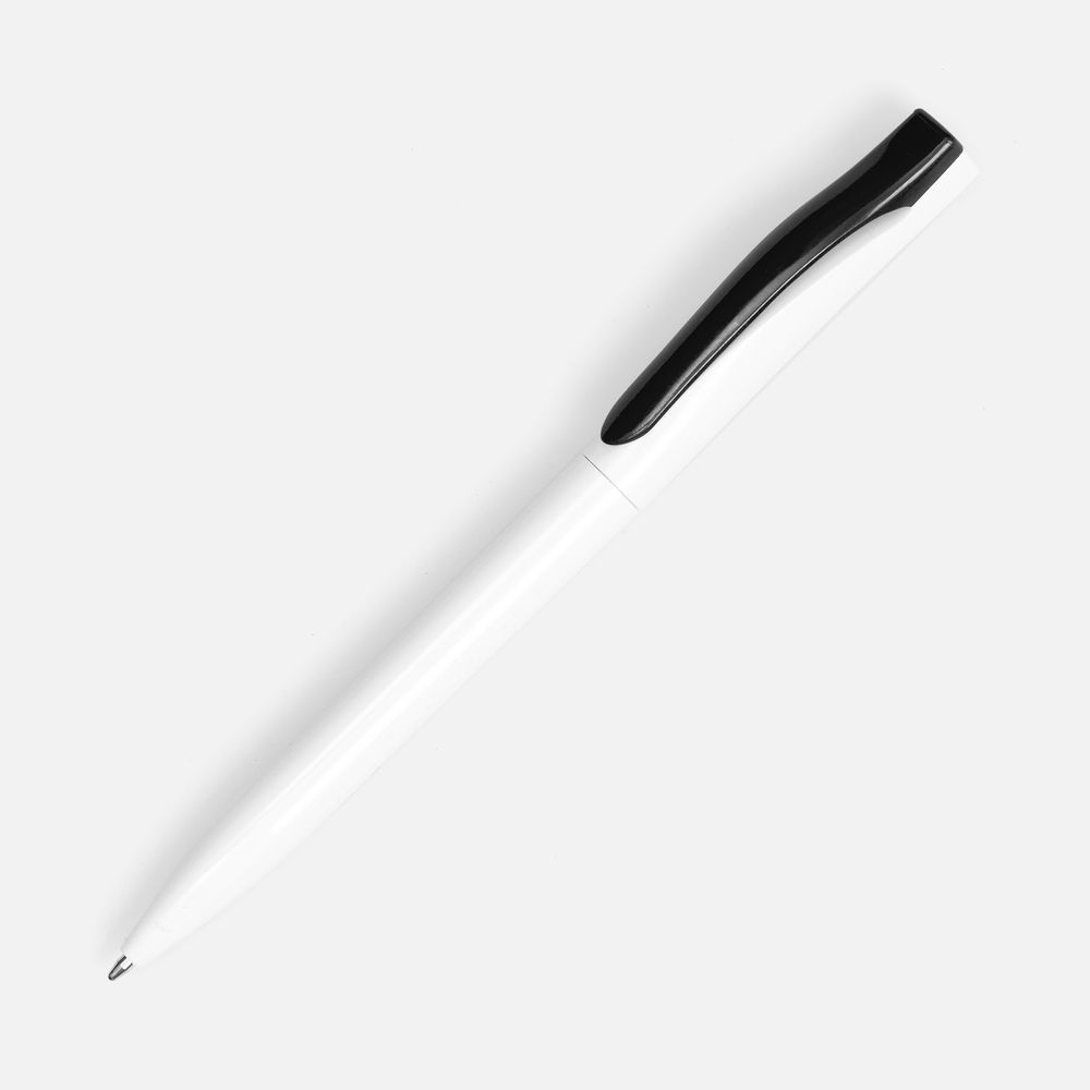 Ручка шариковая Pin, белая с черным-0