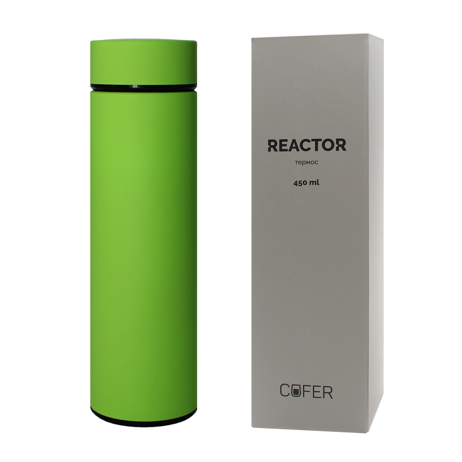 Термос Reactor софт-тач с датчиком температуры (салатовый)-3