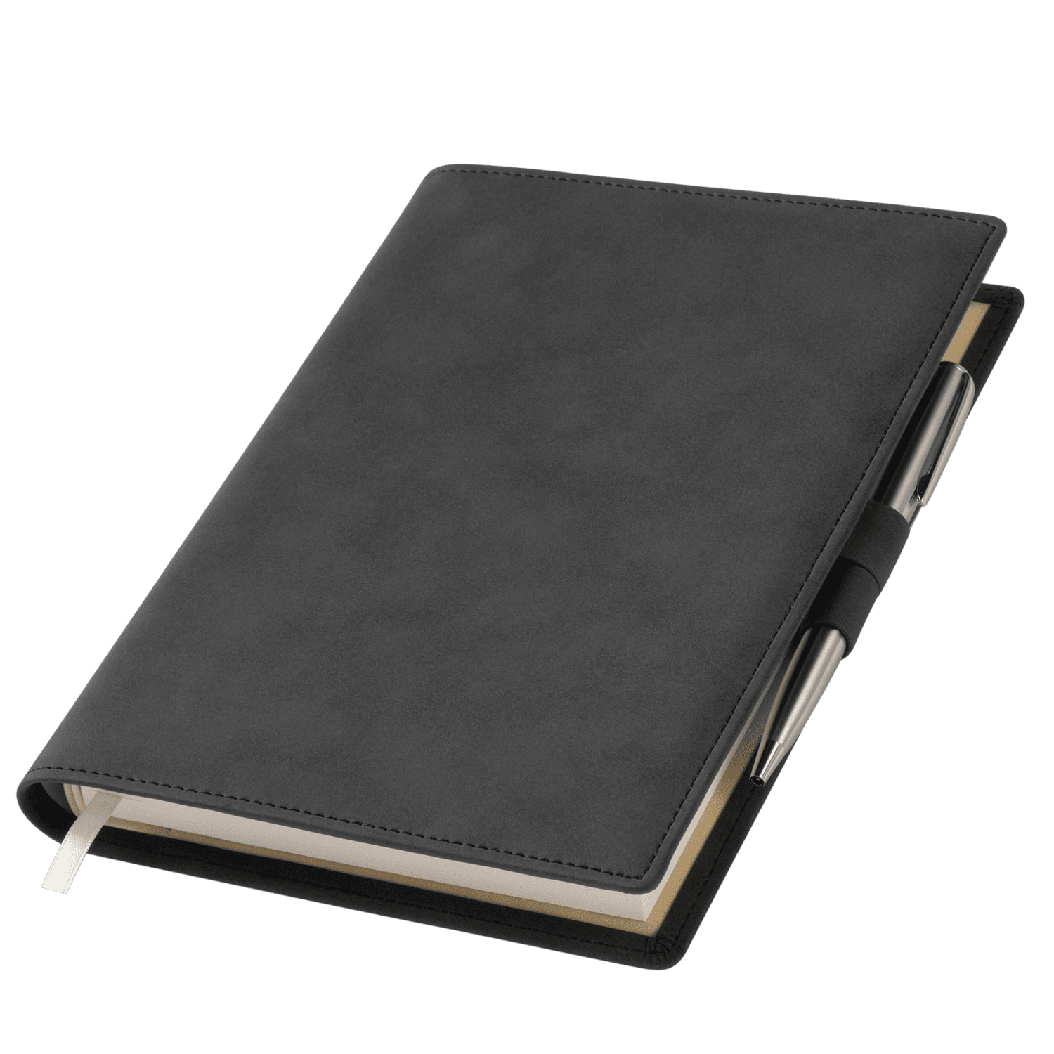 Ежедневник-портфолио Clip NEO недатированный в подарочной коробке, черный (в комплекте ручка Tesoro серебро)-1