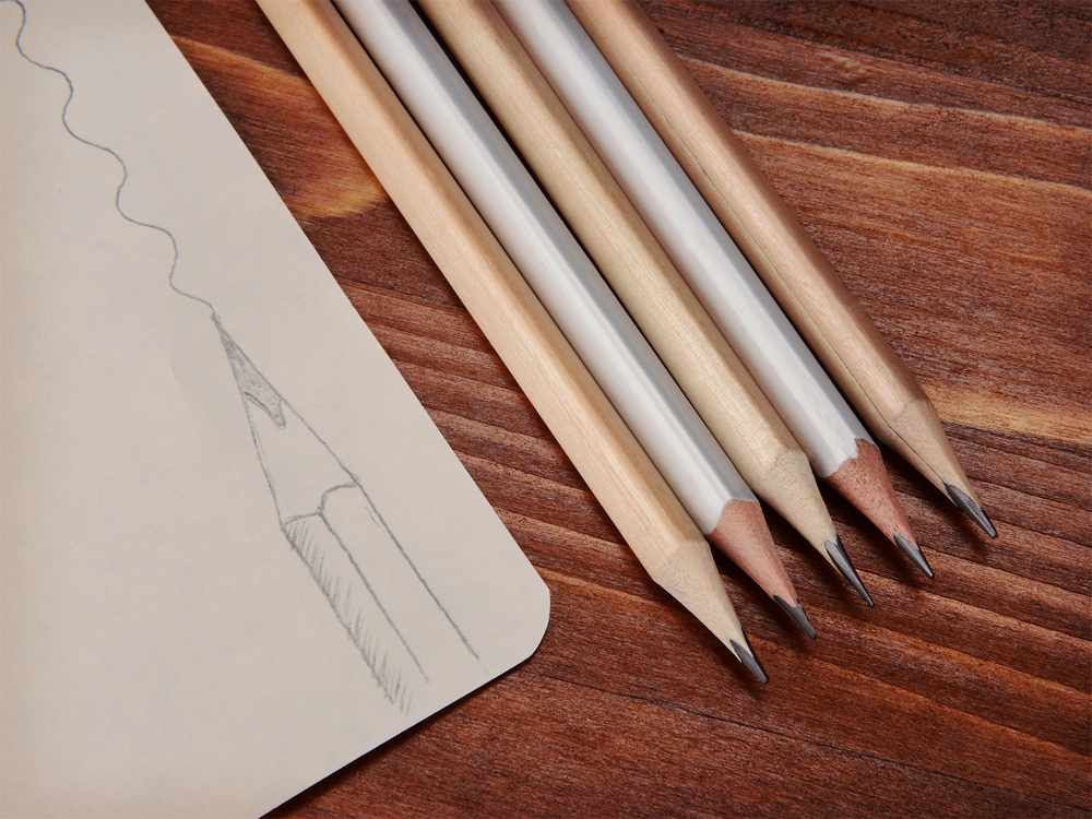 Карандаш чернографитовый трехгранный Графит 3D, крафт-1