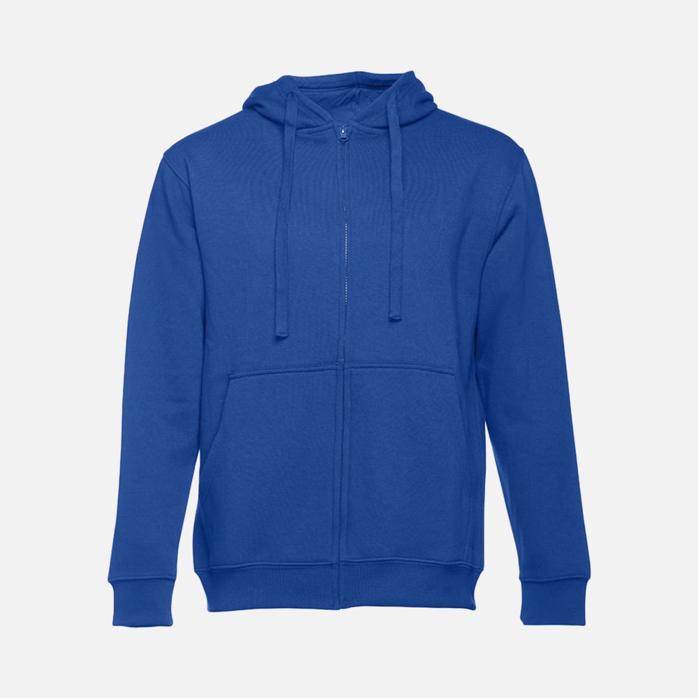 Толстовка мужская на молнии с капюшоном Amsterdam, ярко-синяя-0
