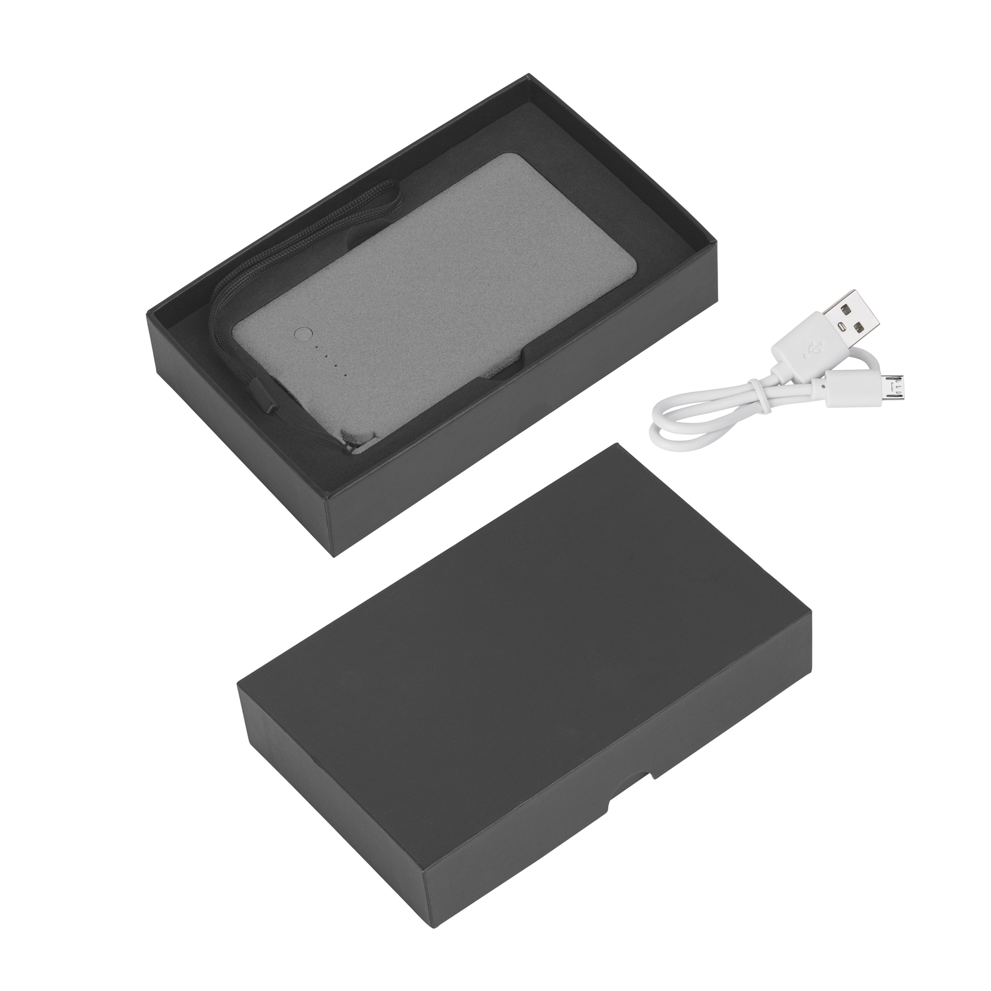 Зарядное устройство "Камень" с покрытием soft grip, 4000 mAh в подарочной коробке, черный #-4