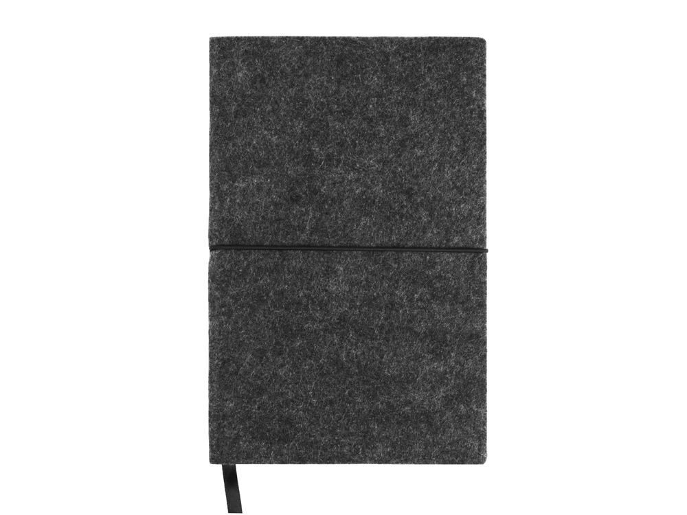 Блокнот из RPET-фетра А5 Felt, гибкая обложка, 80 листов 70 гр/м2 белой бумаги, темно-серый-1
