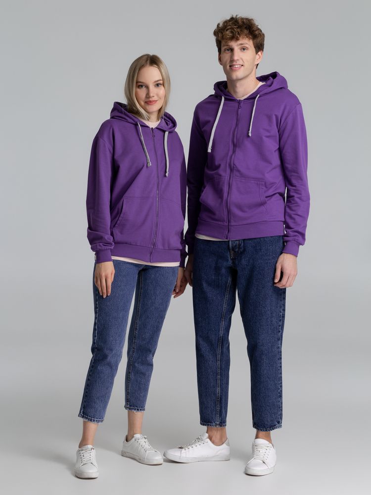 Толстовка на молнии с капюшоном Unit Siverga, фиолетовая-8