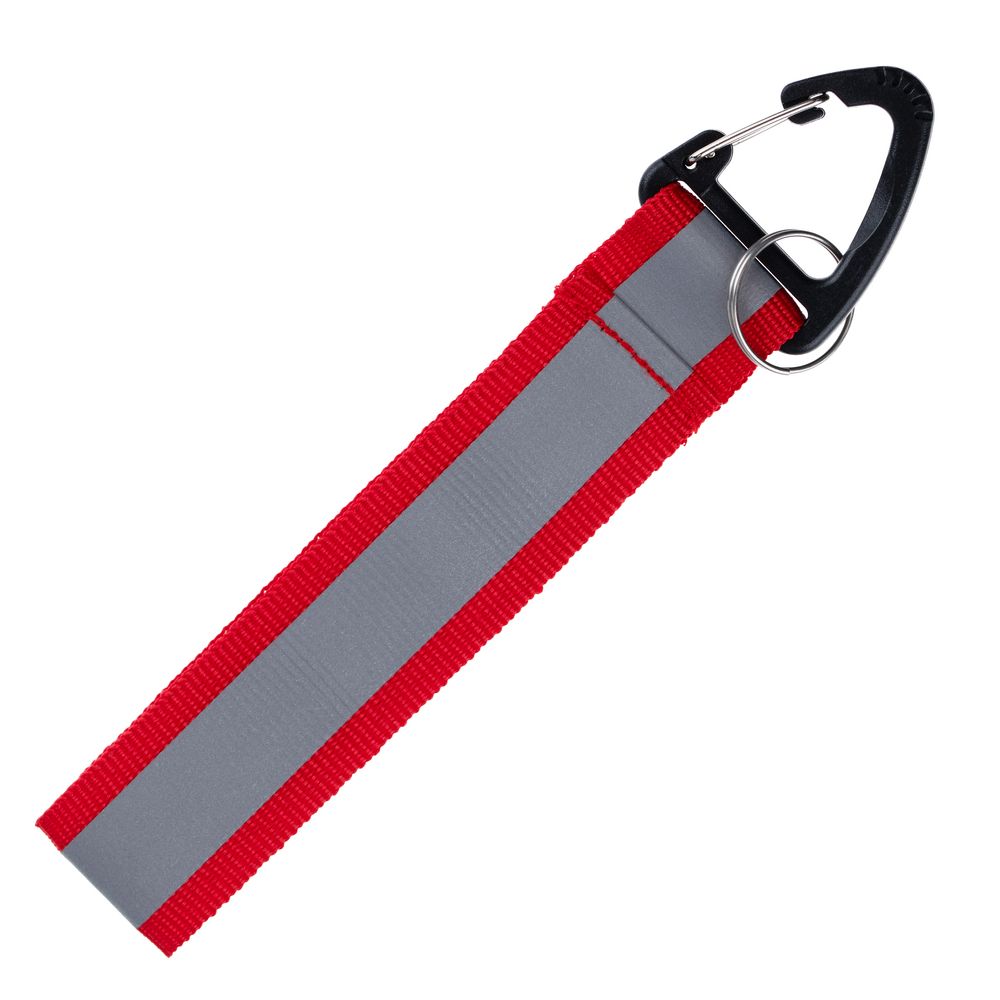 Светоотражающий брелок Flashline, серый с красным-0