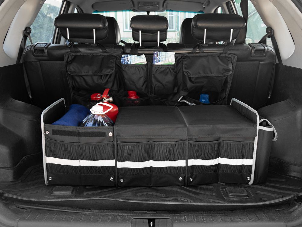 Органайзер в багажник с сумкой-холодильником Arranger, черный с серым-3