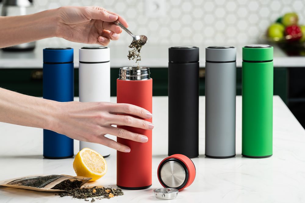 Термос с ситечком Percola, белый-4