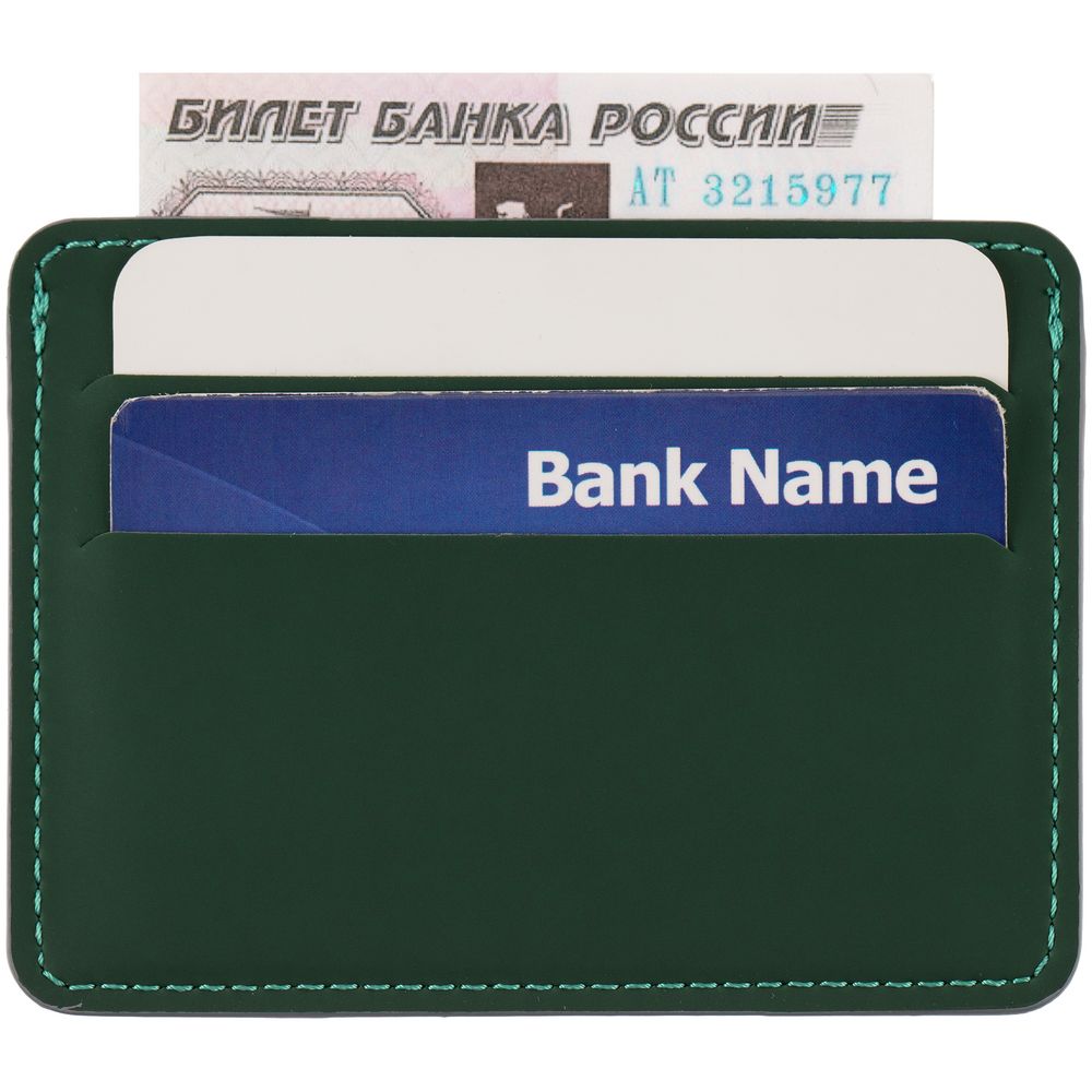 Чехол для карточек Shall Simple, зеленый-3
