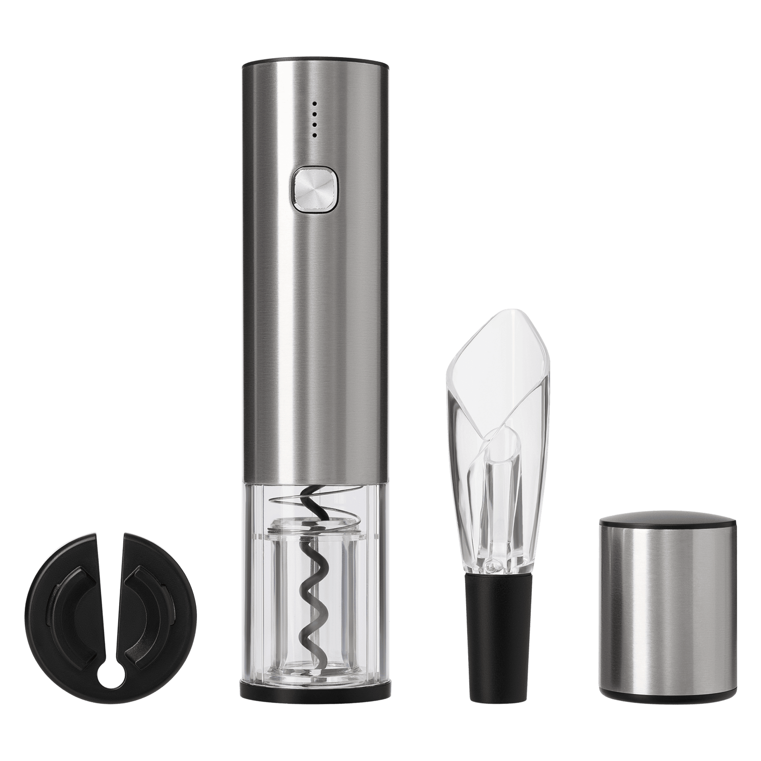 Набор для вина с электрическим штопором Vintaro, серебряный-0