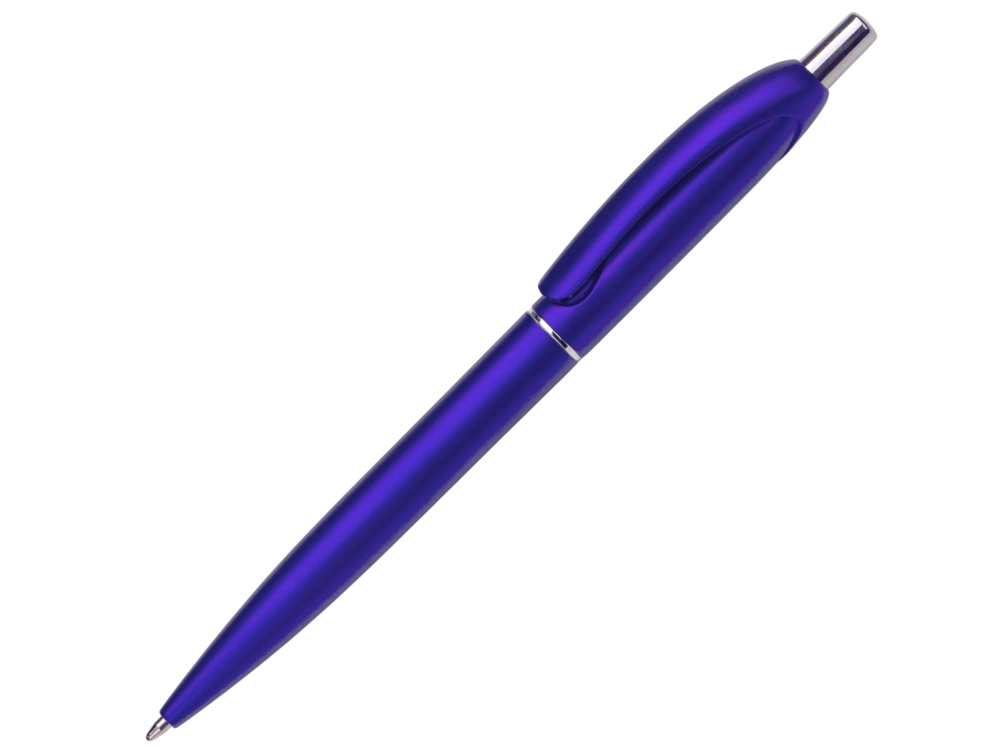 Пластиковая шариковая ручкаVivid с покрытием металлик, синий-0