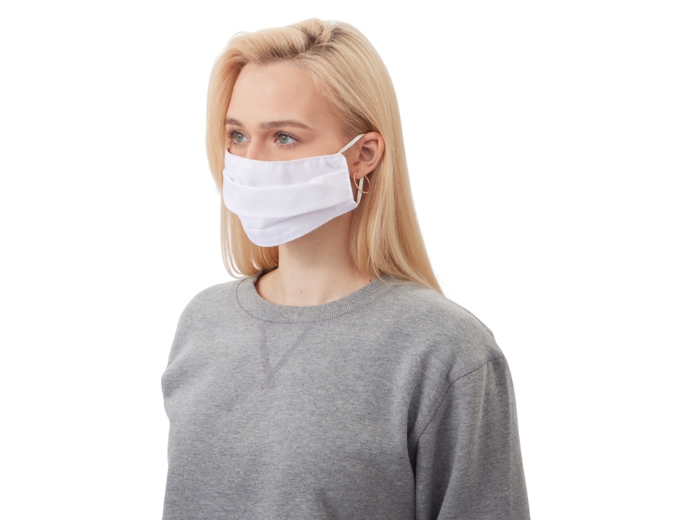 Маска для лица многоразовая для сублимации, размер M-L, белый-2