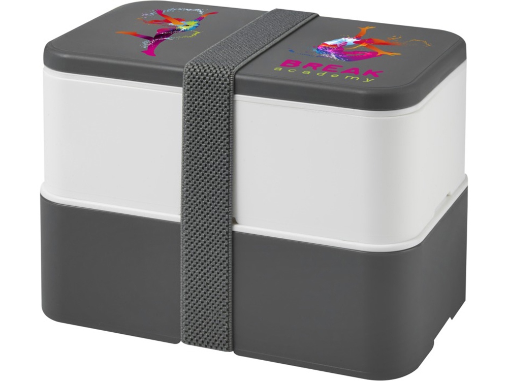 Двухслойный ланчбокс MIYO, серый/белый-6