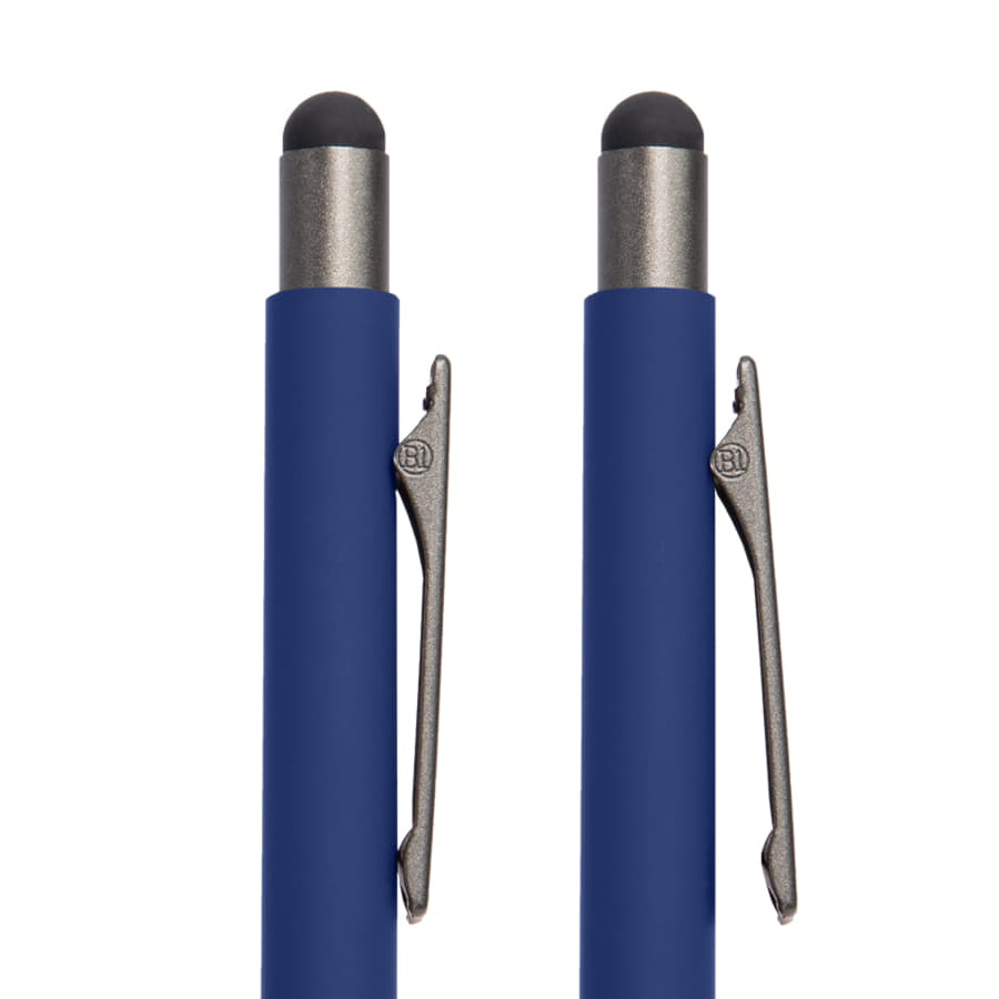 Ручка шариковая FACTOR GRIP со стилусом, синий, серый-2