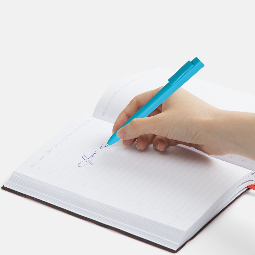 Ручка шариковая Swiper SQ Soft Touch, голубая-4